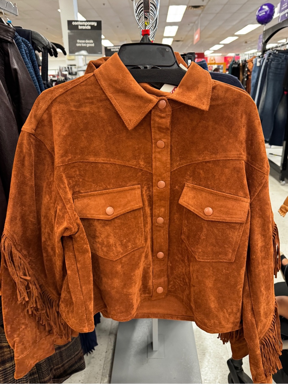 Blank NYC Teddy Suede Fringe Jacket